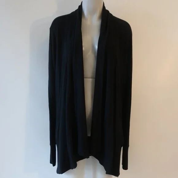 Womens Athleta Black Open Sweater Cardigan L - Picture 1 of 7